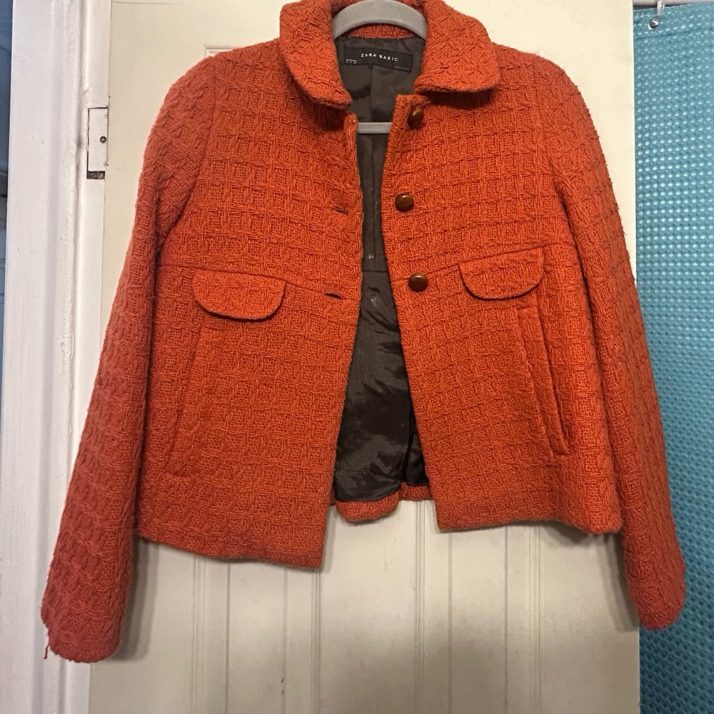 Orange Tweed Women's Jacket